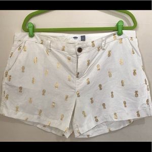 Old Navy Gold foil pineapple shorts